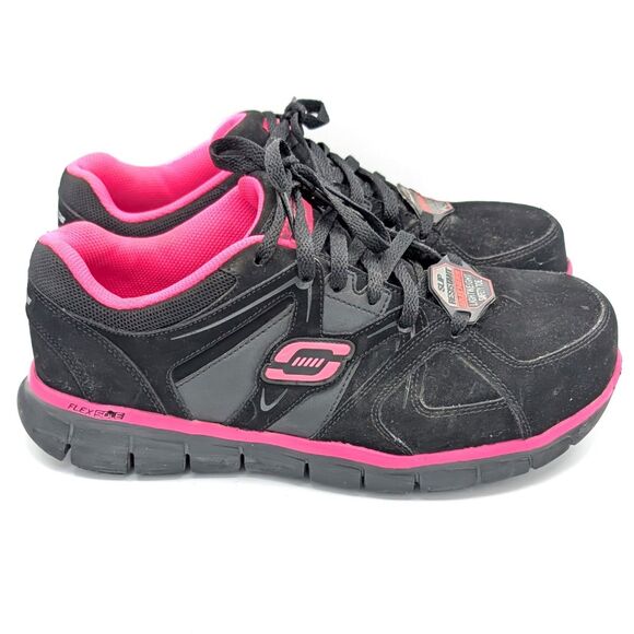 Sketchers Womens Work Synergy Black Pink Sandlot Alloy Toe Safety Shoe Size 9.5 - Picture 5 of 7